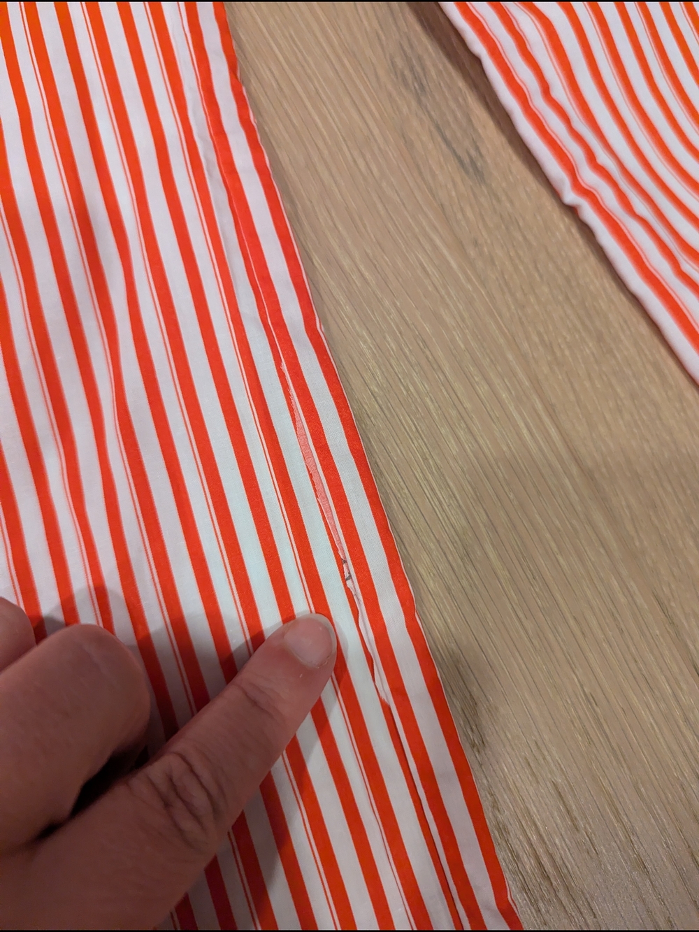 Striped Red and White Cotton Lounge Pants - Picture 2 of 12